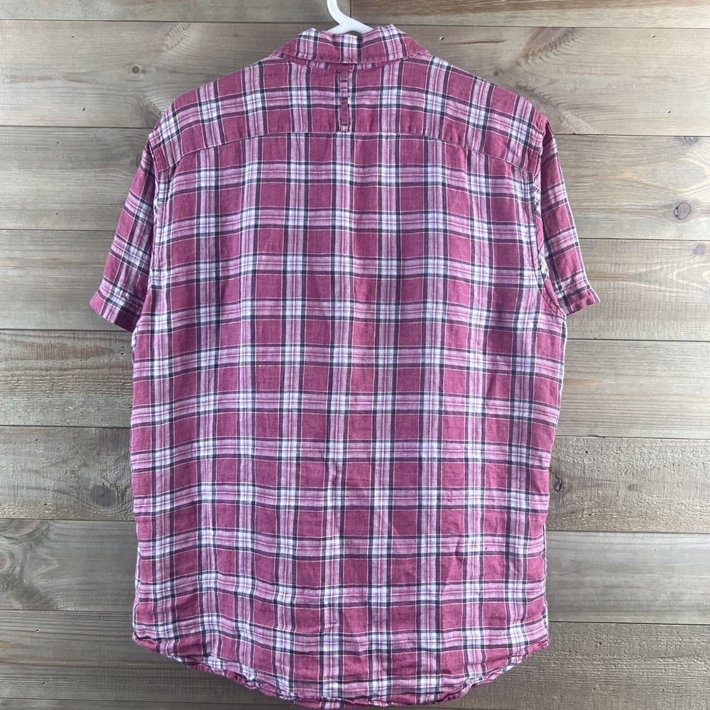 Banana Republic Mens Shirt Short Sleeve Button Camden Standard Fit Linen Medium - Picture 5 of 6